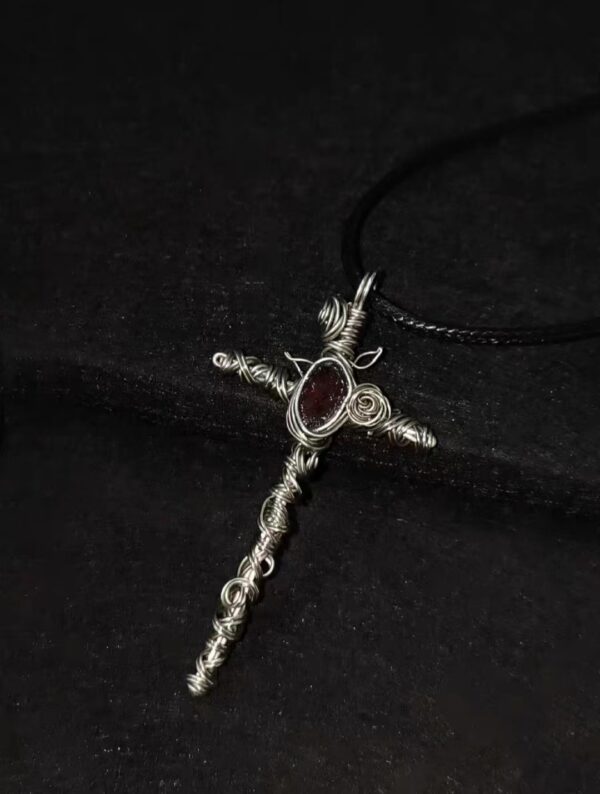 Blood cross crystal Shaman necklace-100%handmade - 图片 2