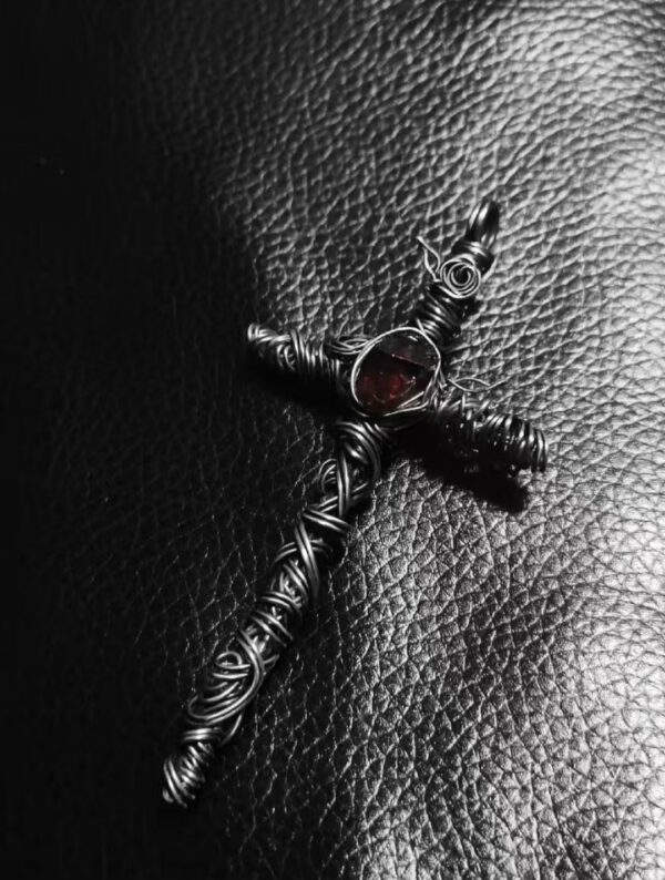 Blood cross crystal Shaman necklace-100%handmade