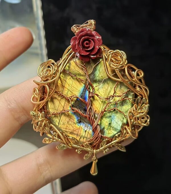 Tree of Life-Fire- Shaman Labradorite necklace - 图片 2